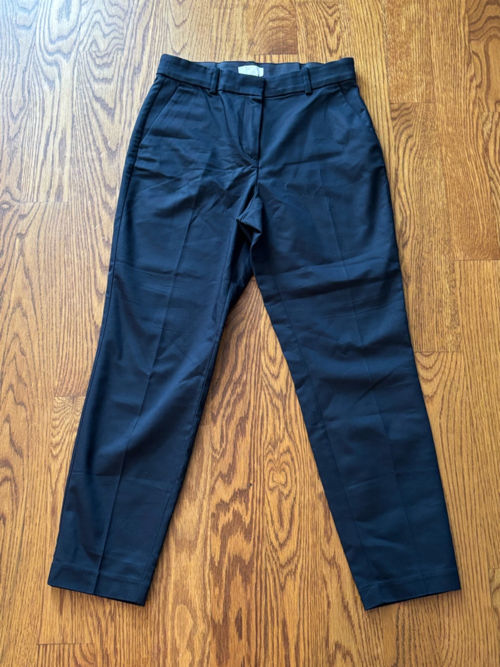 H&M Navy Cotton Blend Straight Leg Work Pants
